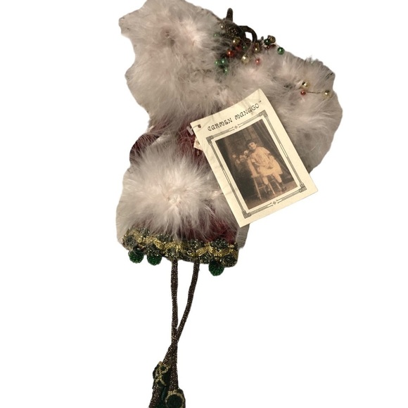 Carmen Manago Large Red Christmas Angel Soft Sculpt Feathers Ornaments 14” Box - Picture 4 of 9